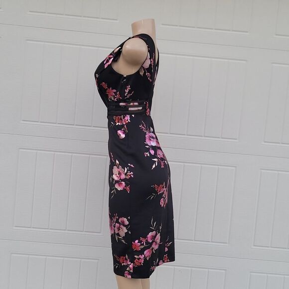 BRAND NEW ALEXA B ROUND NECKLINE SLEEVELESS SHEATH FLORAL EMBROIDERED DRESS - Picture 10 of 13